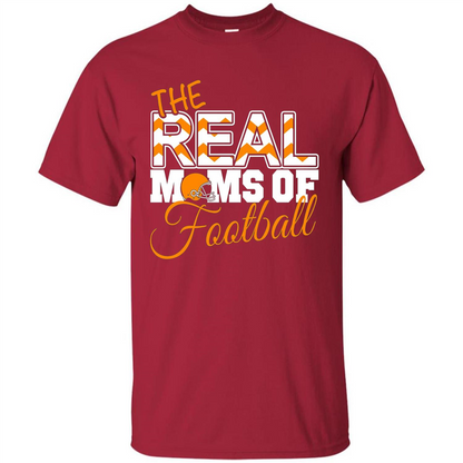 Real Moms of Football T-shirt Orange Football Mom T-Shirt Cardinal