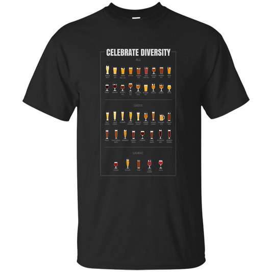 Celebrate Diversity Beer Glasses T-shirt Black