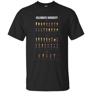 Celebrate Diversity Beer Glasses T-shirt