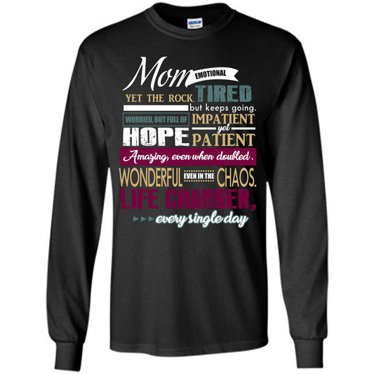 Mothers Day T-shirt Mom Emotional Yet The Rock Tired T-shirt Black