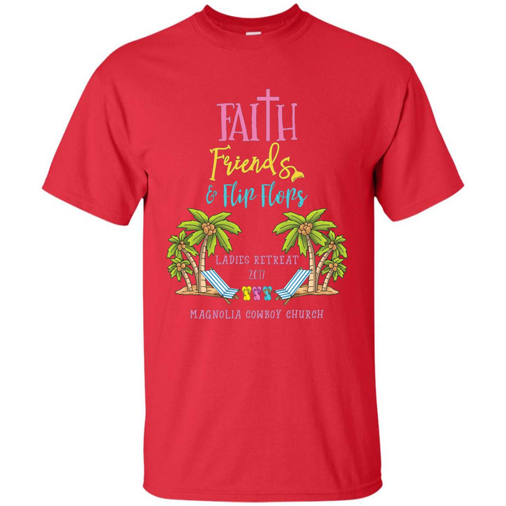 Ladies Beach Retreat 2017 T-shirt Faith Friends And Flip Flops Red