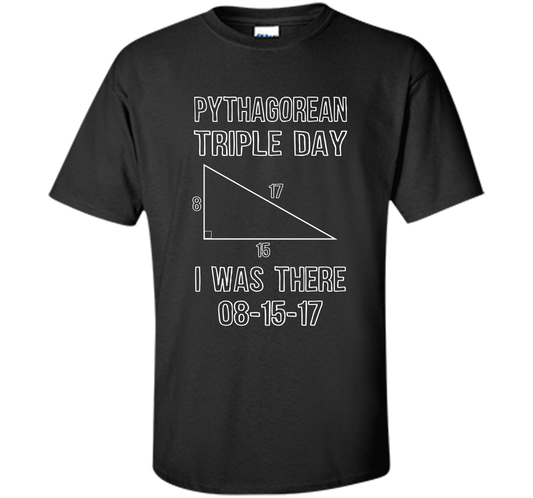 Pythagorean Triple Day 2017 8-15-17 Geeky T-shirt Black