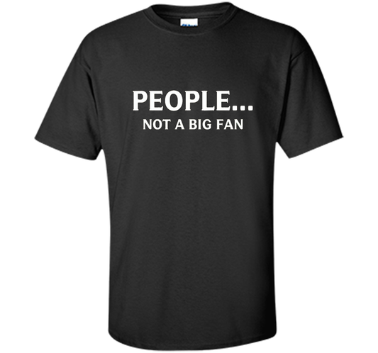 Funny People Not a Big Fan T-shirt Introvert T-shirt Black
