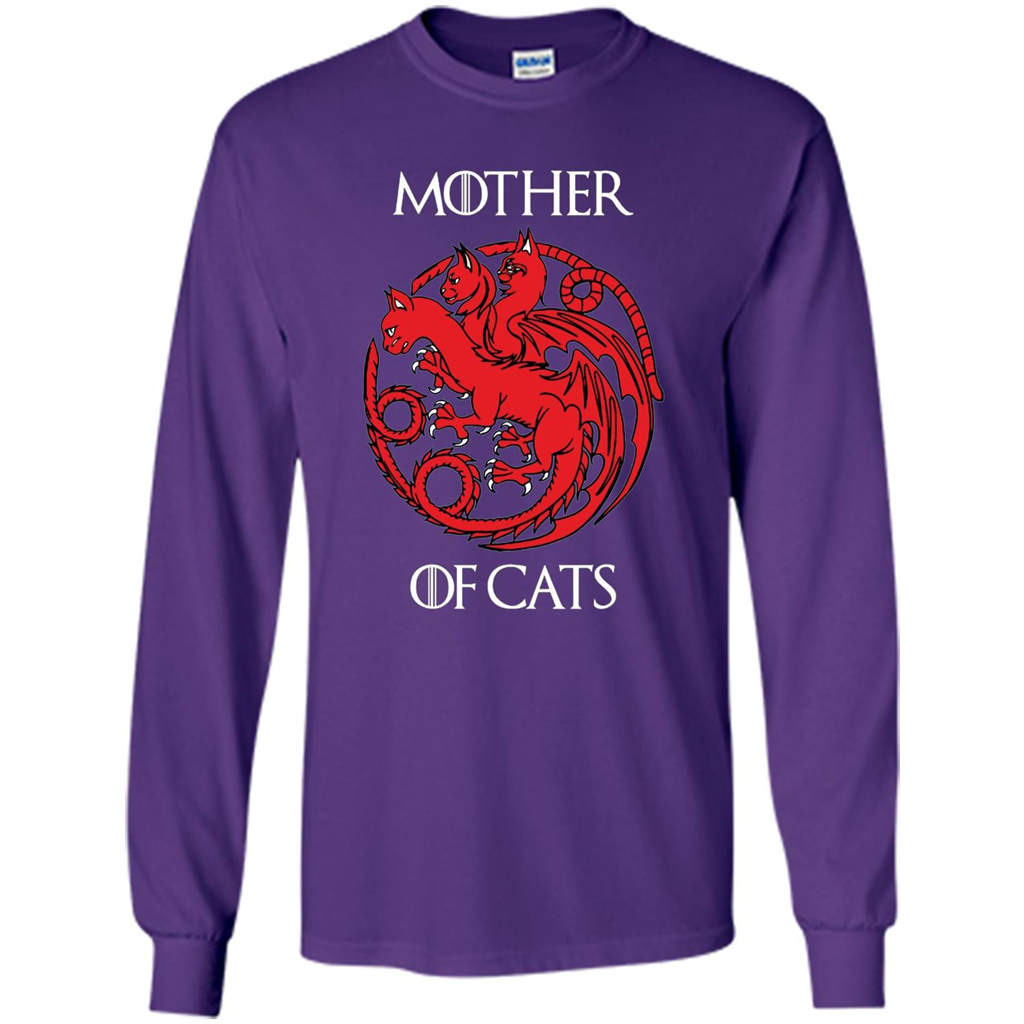 Cat Lovers T-shirt Mother of Cats Purple