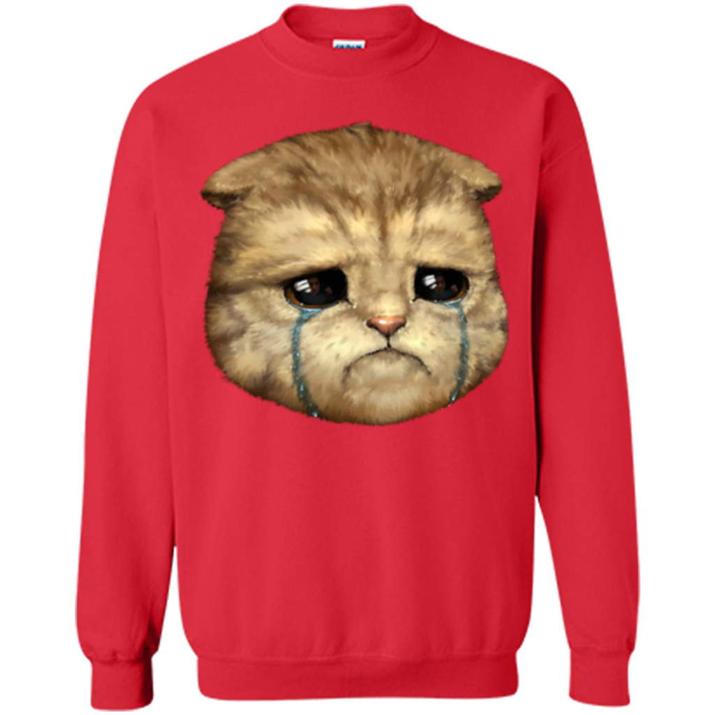Cat Lovers T-shirt Cat Crying Red