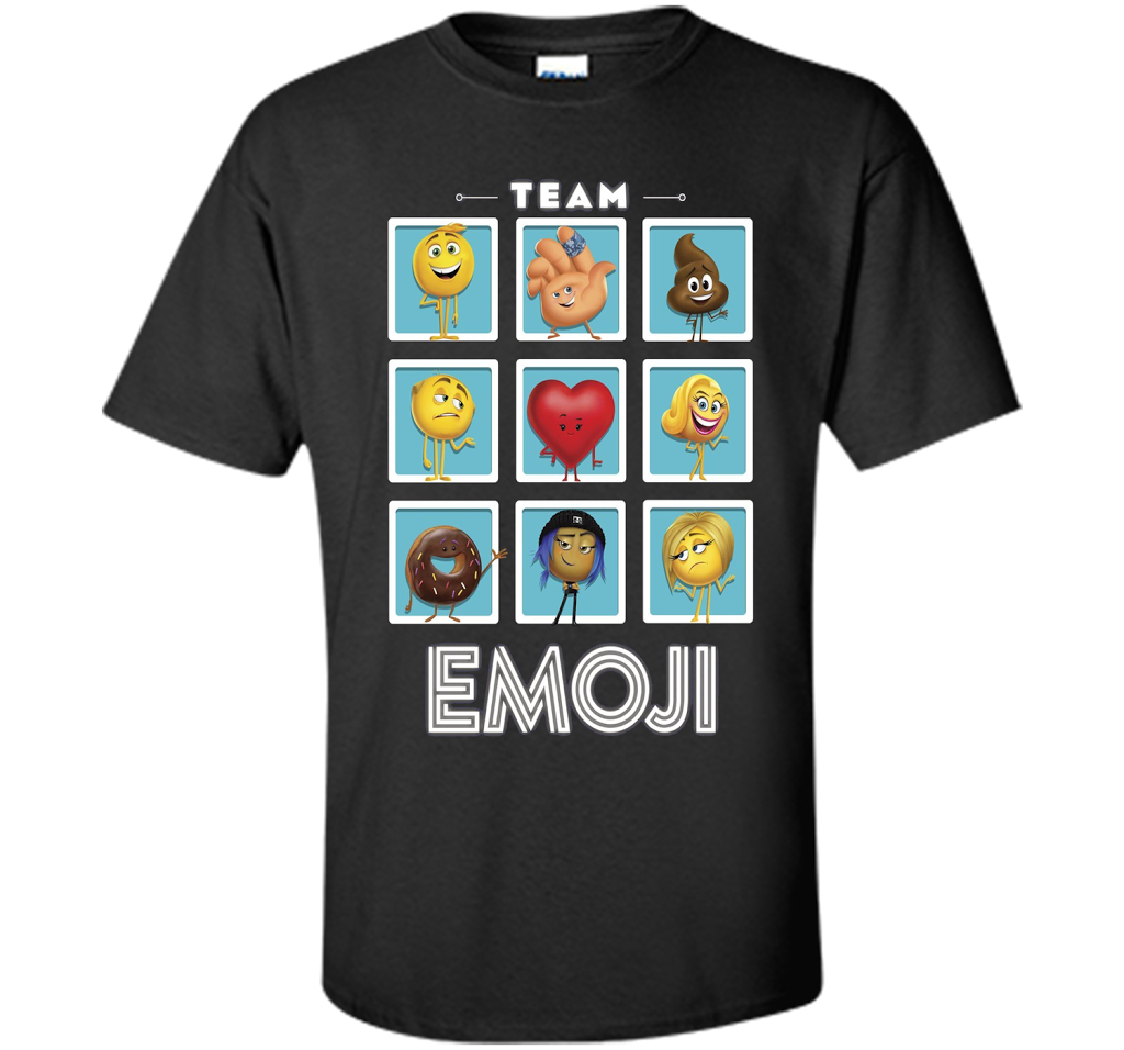 The Emoji Movie Team Emoji Panels Graphic T-Shirt shirt Black