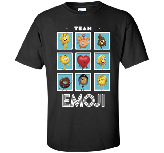 The Emoji Movie Team Emoji Panels Graphic T-Shirt shirt Black
