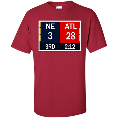 NE 3 ATL 28 Final T-shirt 2 Sides 1 Game Cardinal