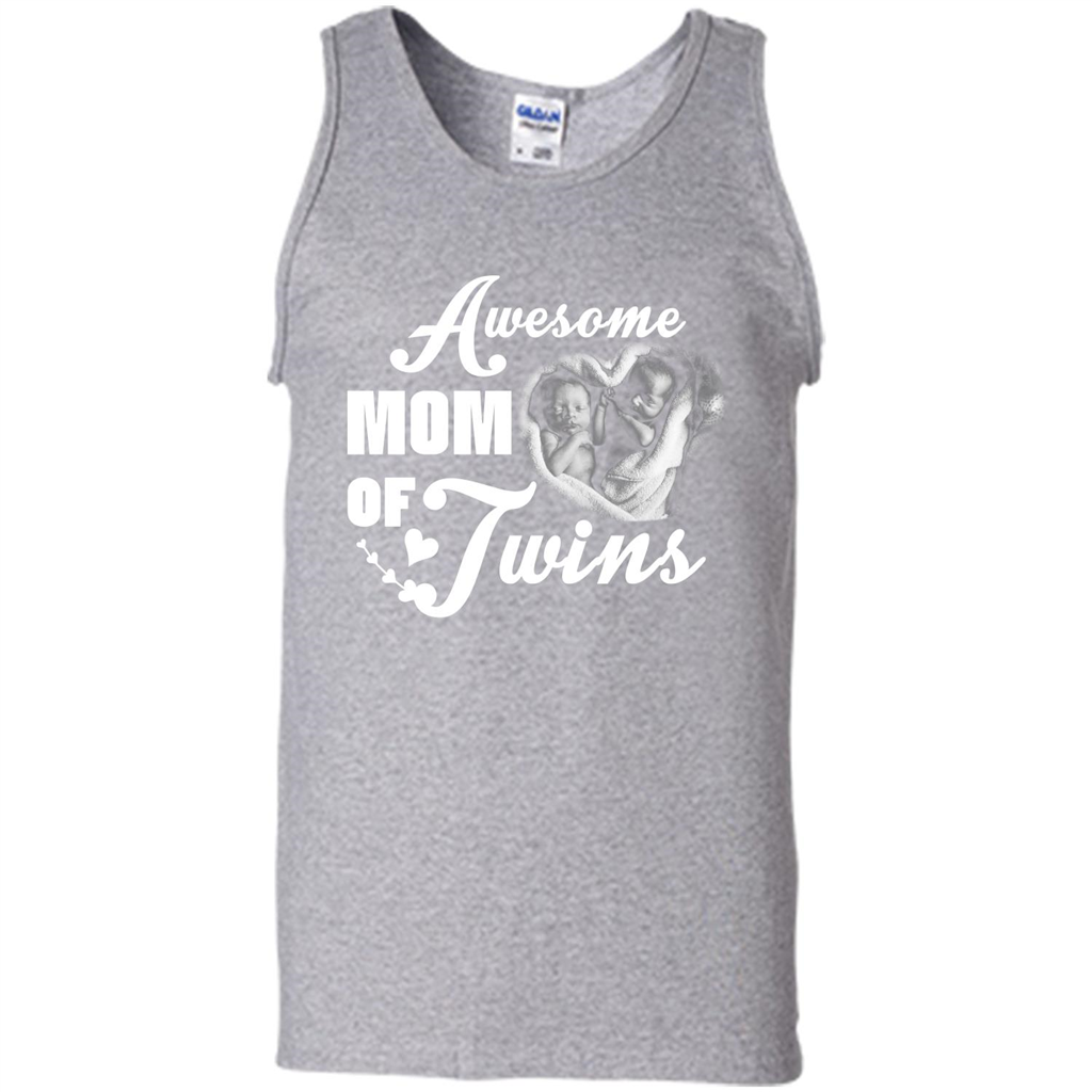 Mommy T-shirt Awesome Mom Of Twins Sport Grey