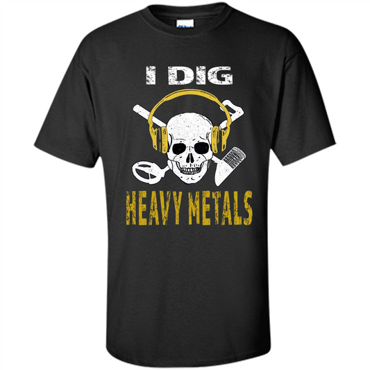 I Dig Heavy Metals Metal Detector Skull Treasure Hunt T-shirt Purple