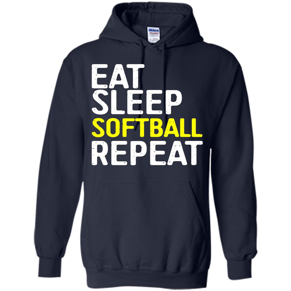 Softball T-shirt Eat Sleep Softball Repeat T-shirt Navy