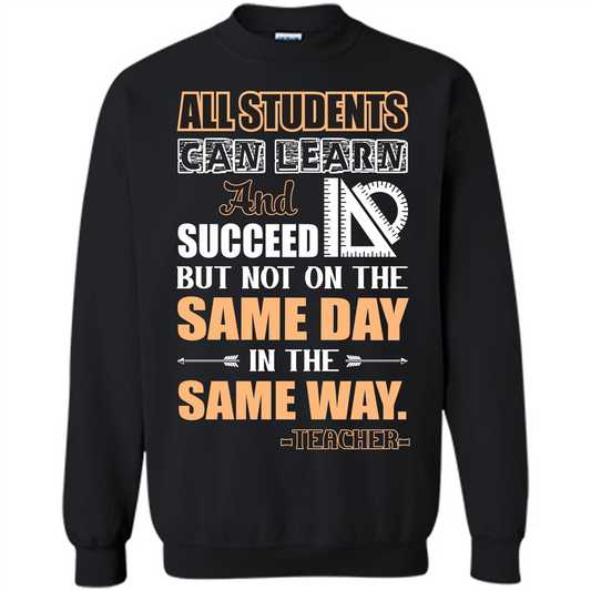 Teacher T-shirt All Students Can Learn And Succeed Black