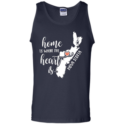 Nova Scotia Home T-shirt - Home is Where the Heart Is Navy