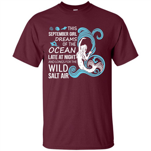 This September Girl Dreams Of The Ocean Late At Night T-shirt