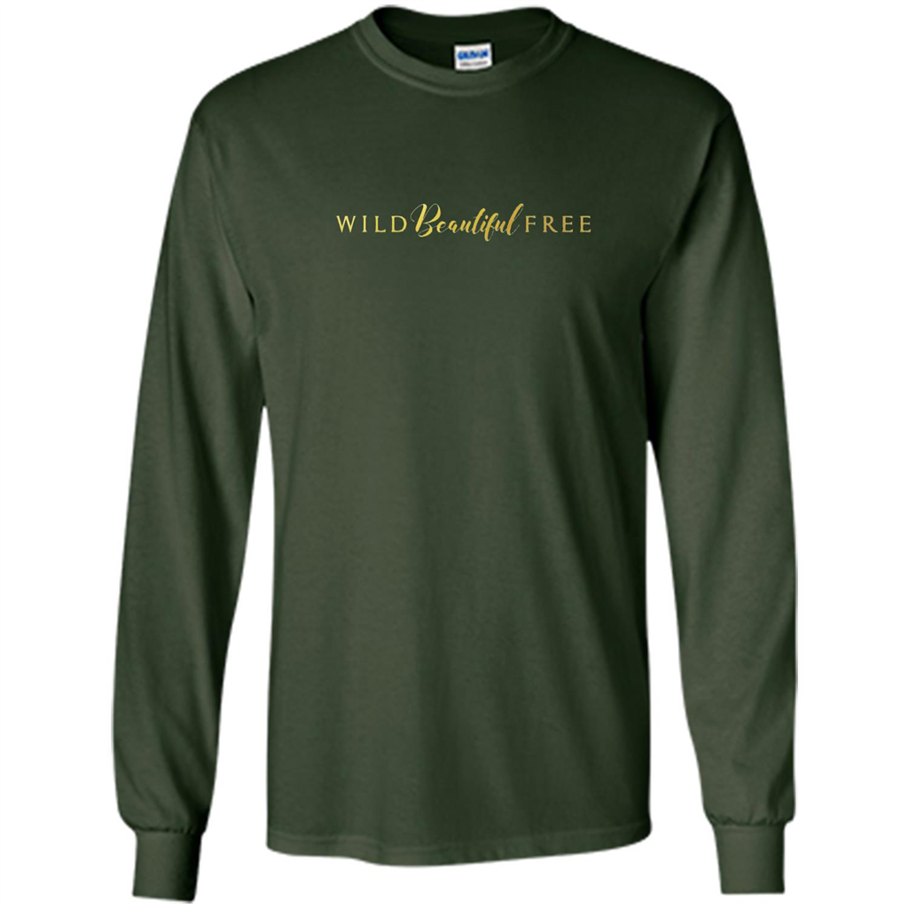 Wild Beautiful Free Logo T-shirt with Endangered Species Forest Green