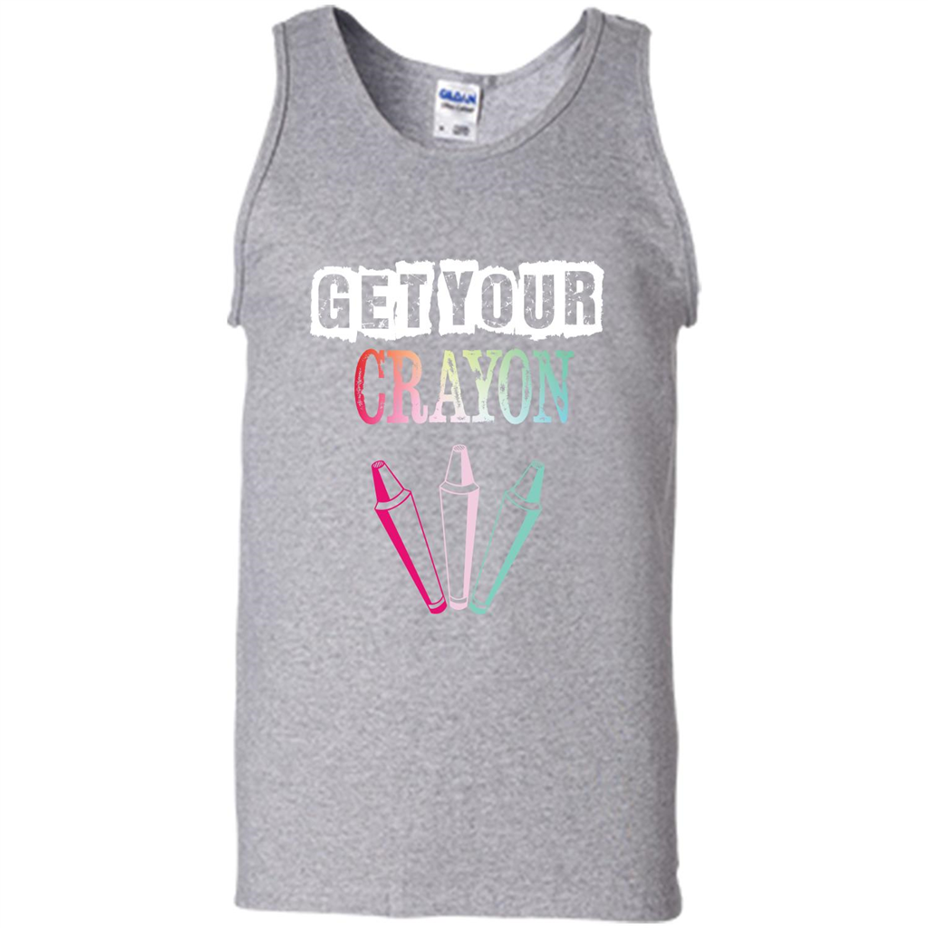 Teacher Lover T-shirt Get Your Crayon Sport Grey