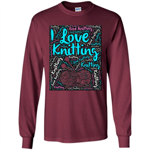 Knitting Wordcloud Knitter T-shirt Love Knitting