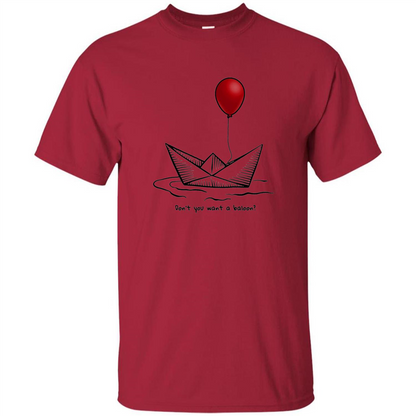 Red Balloon Horror Halloween T-shirt Cardinal