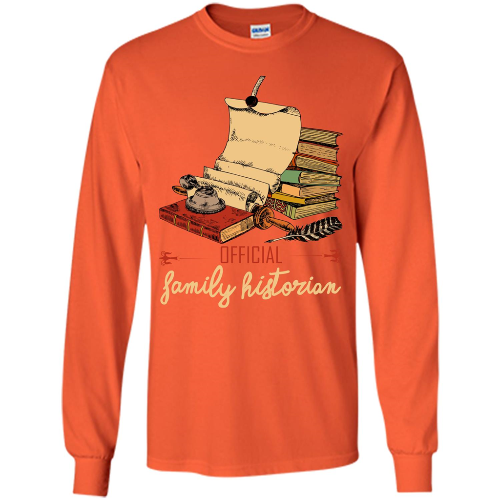 Family T-shirt Official Family Historian Orange