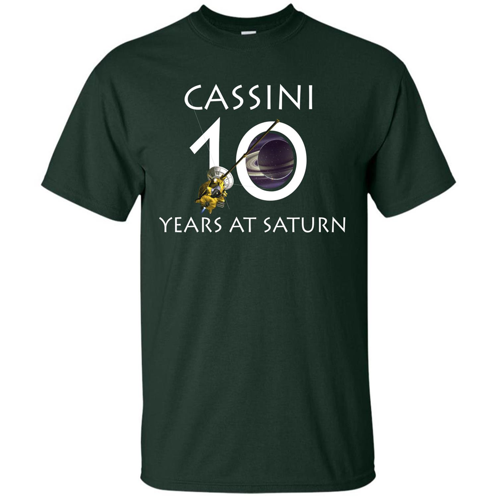 Cassini Grand Finale T-shirt Cassini 10 Years At Saturn T-shirt Forest Green