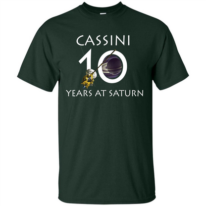 Cassini Grand Finale T-shirt Cassini 10 Years At Saturn T-shirt Forest Green