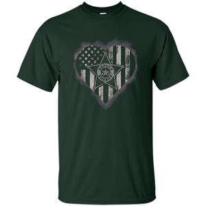 Heart Deputy Sheriff Wife Police T-shirt