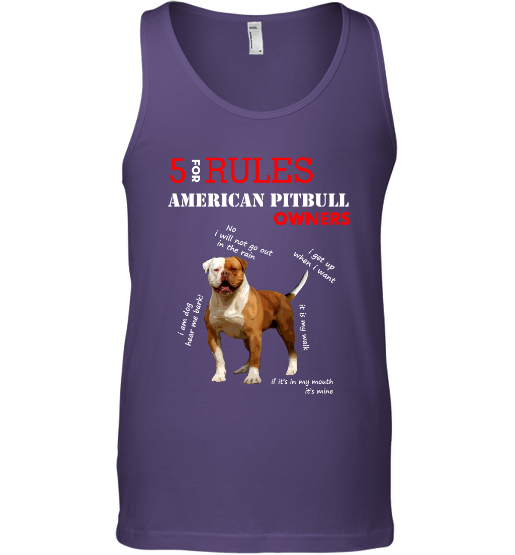 5 For Rules American Pitbull Owners Shirt Tank Top Purple