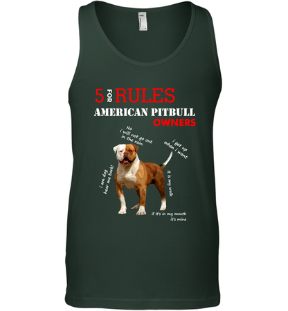 5 For Rules American Pitbull Owners Shirt Tank Top Forest Green