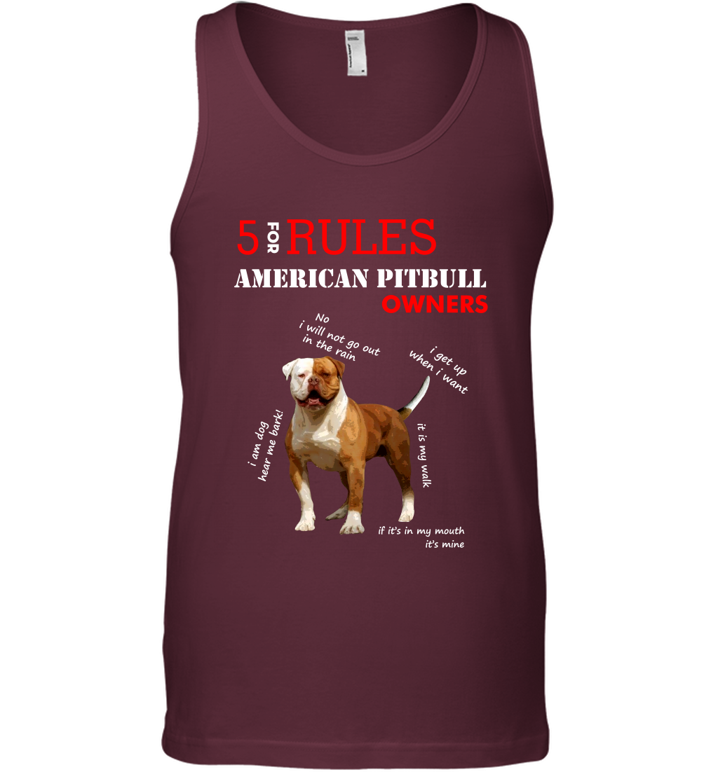 5 For Rules American Pitbull Owners Shirt Tank Top Maroon