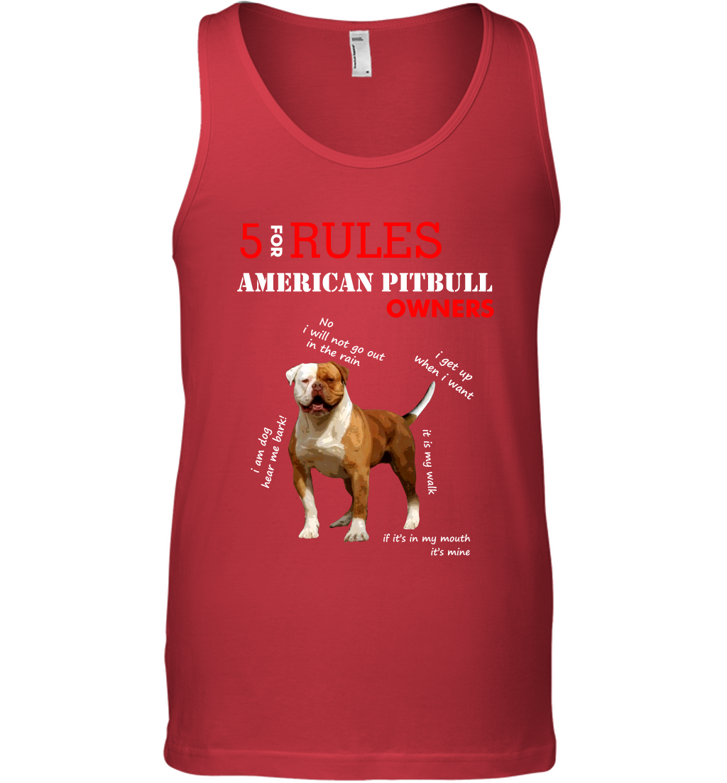 5 For Rules American Pitbull Owners Shirt Tank Top Red