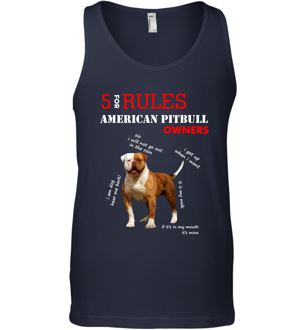 5 For Rules American Pitbull Owners Shirt Tank Top Navy