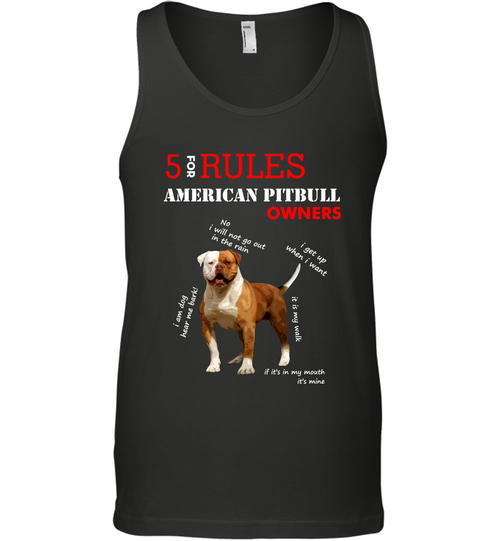 5 For Rules American Pitbull Owners Shirt Tank Top Black