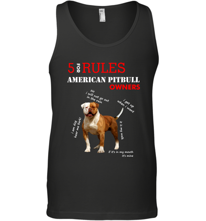 5 For Rules American Pitbull Owners Shirt Tank Top Black