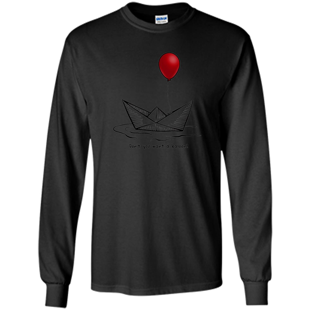 Red Balloon Horror Halloween T-shirt Black
