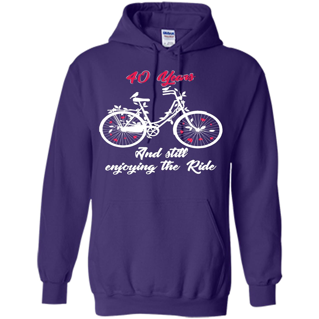 Anniversary T-shirt 40 Years And Still Enjoying The Ride Purple