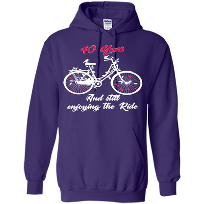 Anniversary T-shirt 40 Years And Still Enjoying The Ride Purple