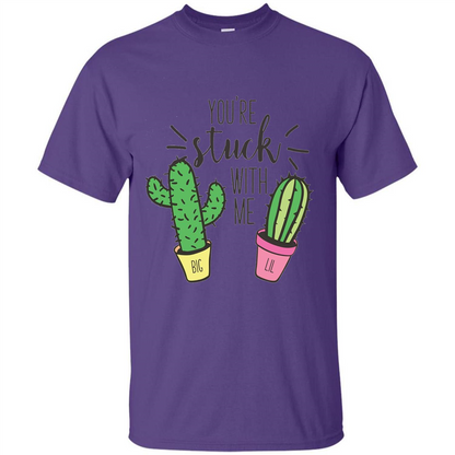You're Stuck With Me Cactus Big Little T-shirt Purple
