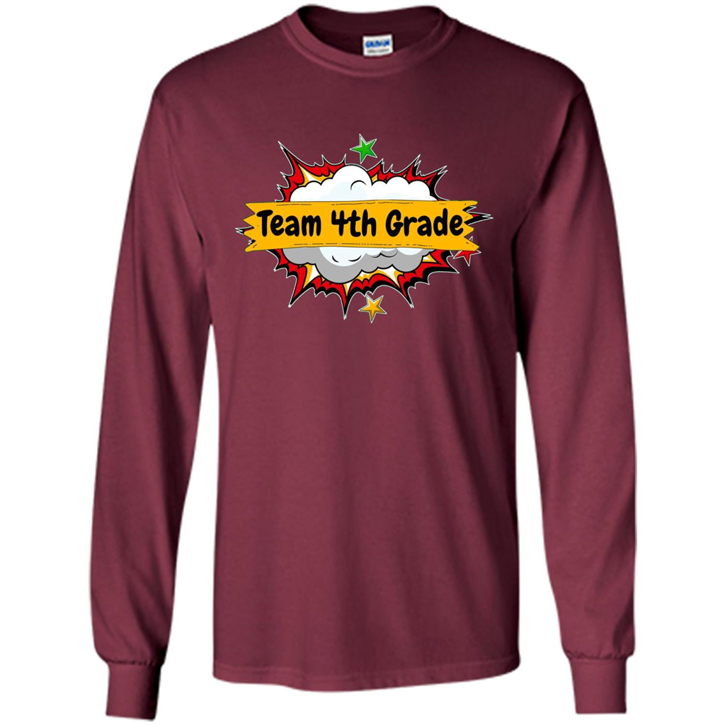 Team 4th Grade T-shirt Back To School Teacher Student T-shirt Maroon