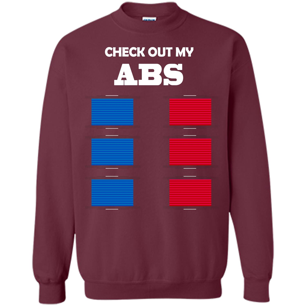 Funny Engineer T-shirt Check Out My Abs Maroon