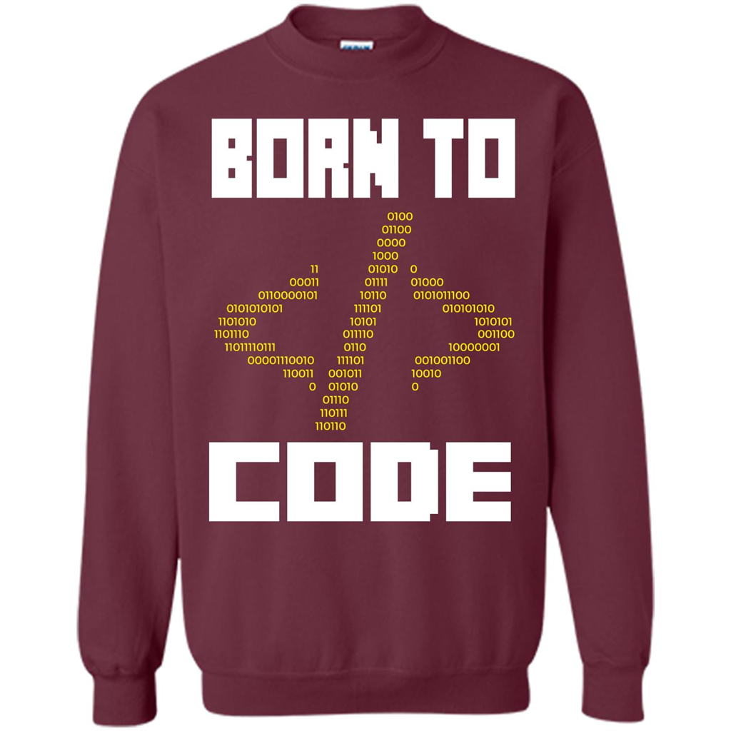 Programmers T-shirt Born To Code Design Developer Maroon