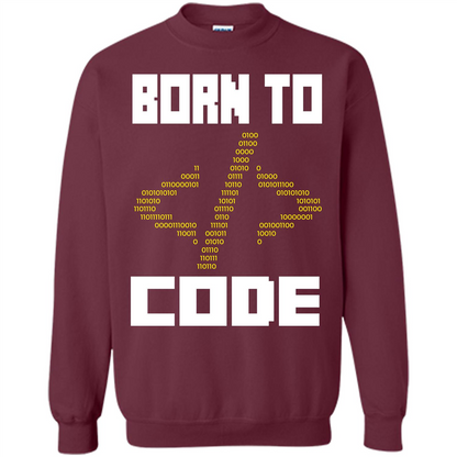 Programmers T-shirt Born To Code Design Developer Maroon