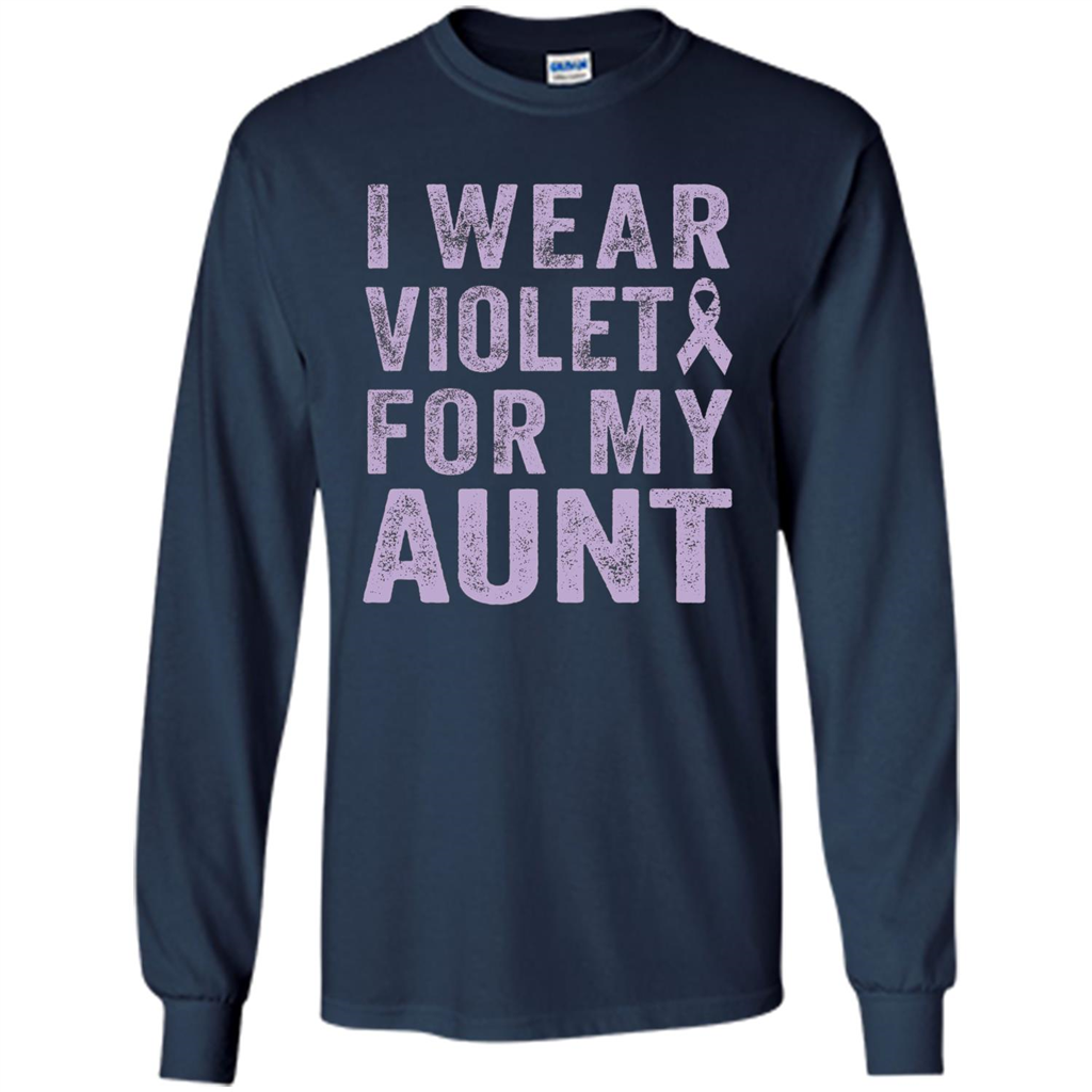 Cancer Awareness T-shirt I Wear Violet For My Aunt T-shirt Navy