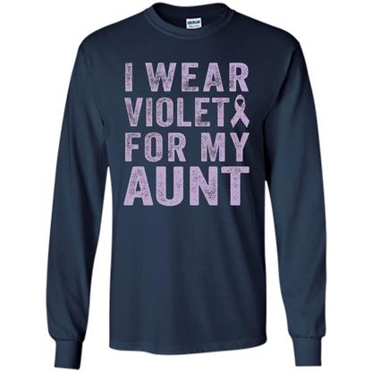 Cancer Awareness T-shirt I Wear Violet For My Aunt T-shirt Navy