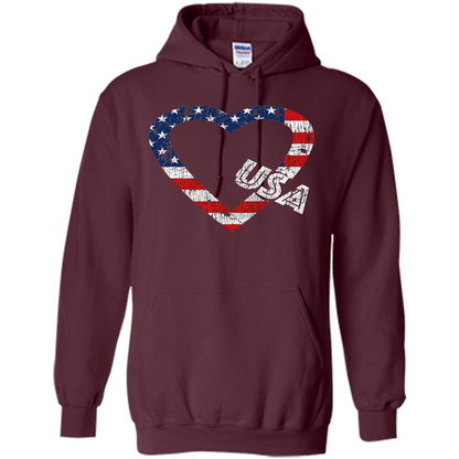 Independence Day T-shirt Love USA Maroon