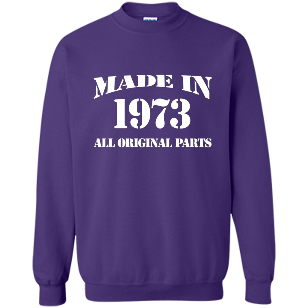 Birthday Gift T-shirt Made In 1973 All Original Parts T-shirt Purple