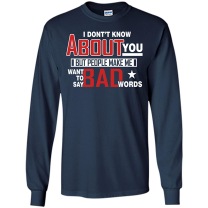 Lifestyle T-shirt Want To Say Bad Words Navy