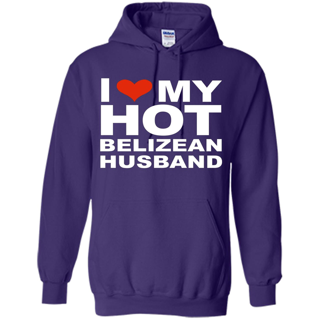 I Love My Hot Belizean Husband T-shirt Wife Marriage Belize Purple