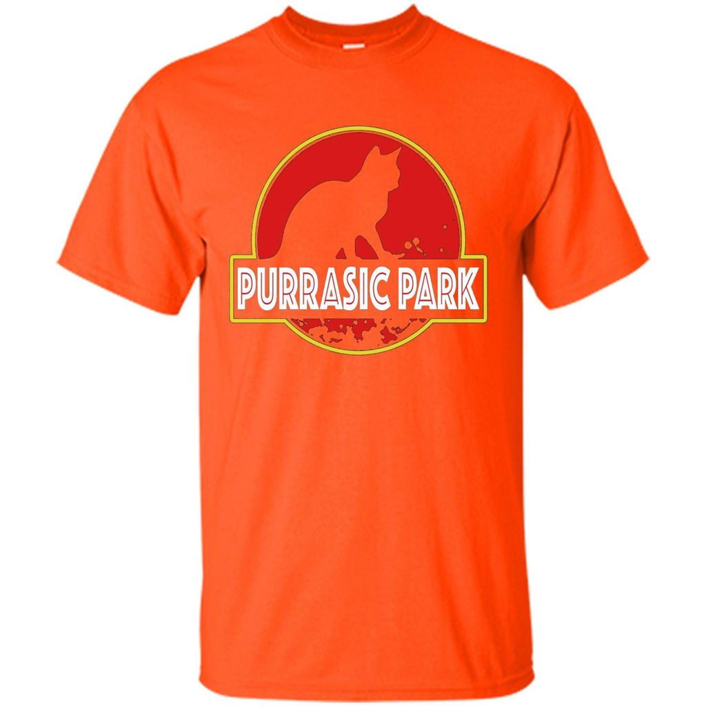 Funny Kitty Cat Graphic T-shirt Purrasic Park Cat T-Shirt Orange