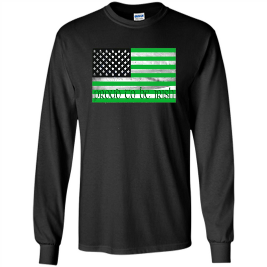 Proud To Be Irish T-shirt USA Flag Patriot Black