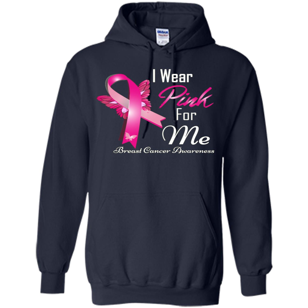 Breast Cancer Awareness T-Shirt I Wear Pink For Me Navy